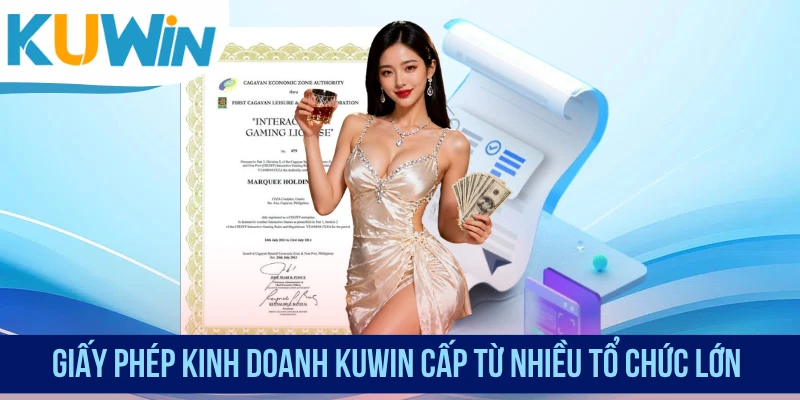 Giấy phép kinh doanh KUWIN cấp từ nhiều tổ chức lớn